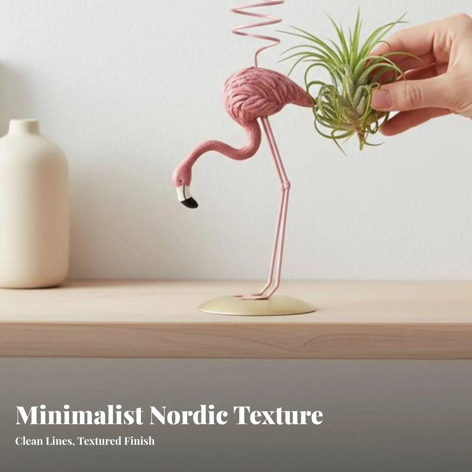 Soporte geométrico para Tillandsia – Decoración nórdica para escritorio - imagen 4