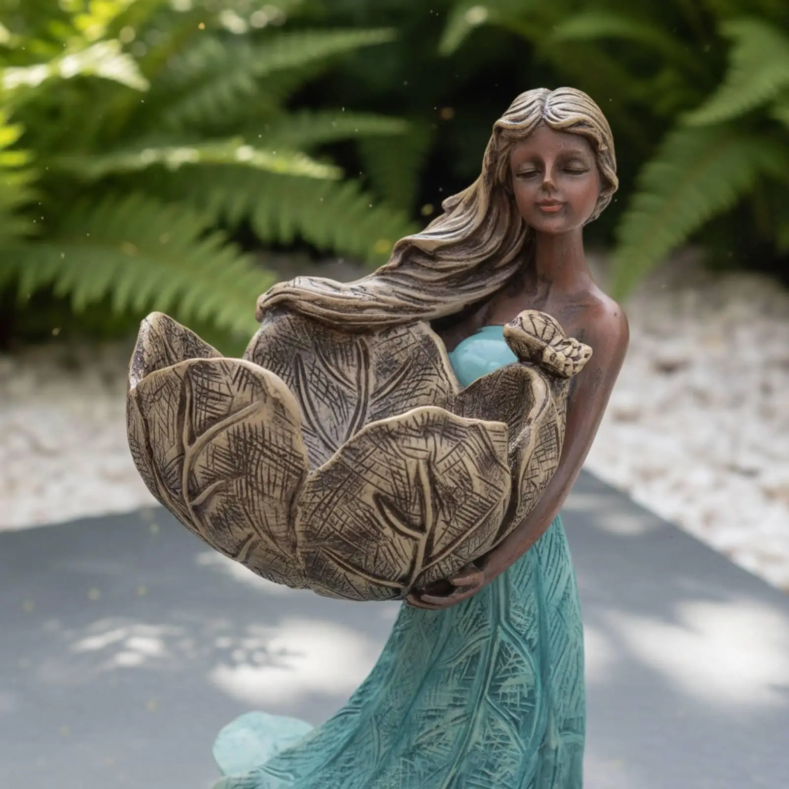 Comedero para Aves con Estatua Decorativa Resistente a la Intemperie - imagen 5