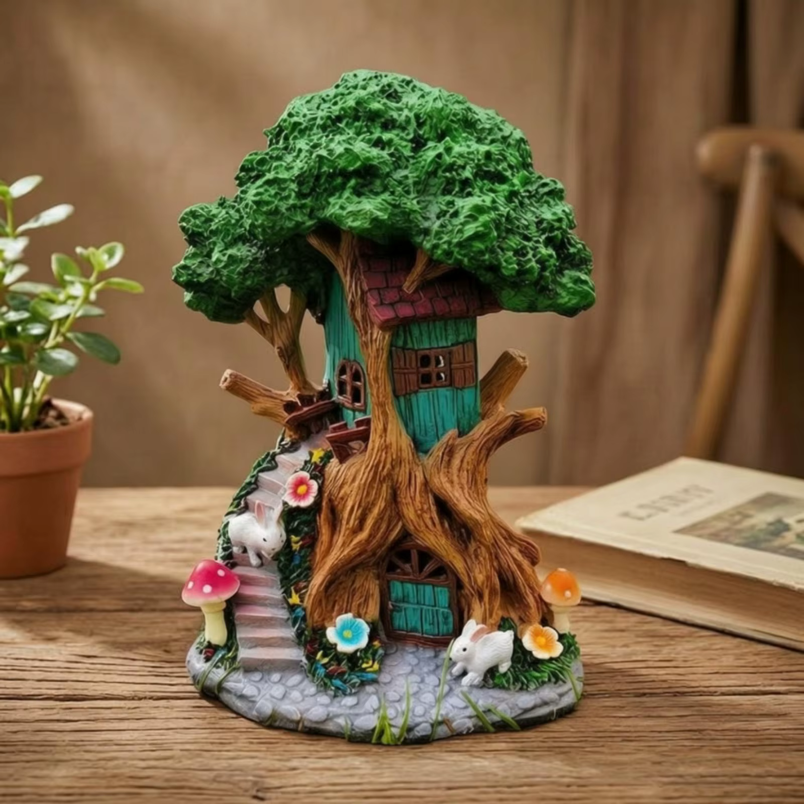 Casa de Hadas Decorativa para Jardín – Figurilla Encantada para ExTERIOR - imagen 4