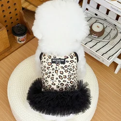 Vestido tutú de leopardo para poodles, chihuahuas y gatos