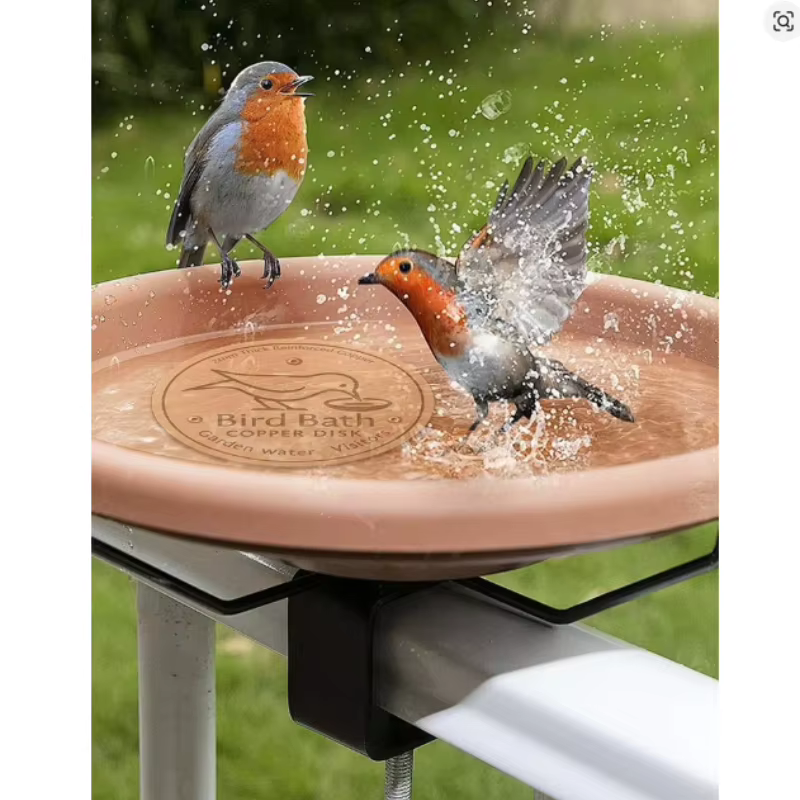 Disco purificador de cobre para baño de aves – Bandeja metálica - imagen 2