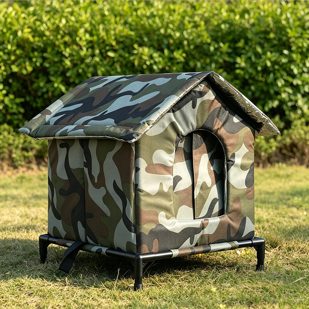 Casa elevada impermeable para gatos y perros – Plegable exterior - imagen 2