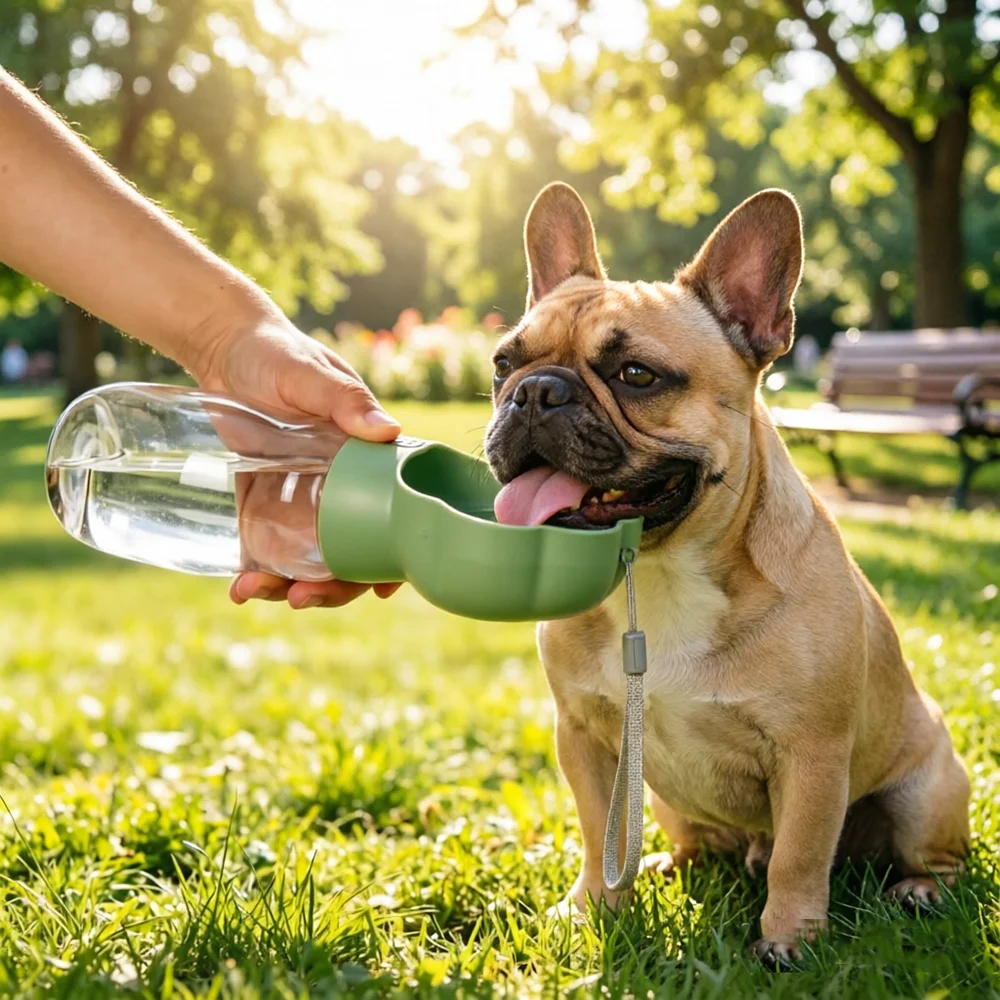 Botella de agua antirfugas para perros y gatos con cuenco - imagen 4