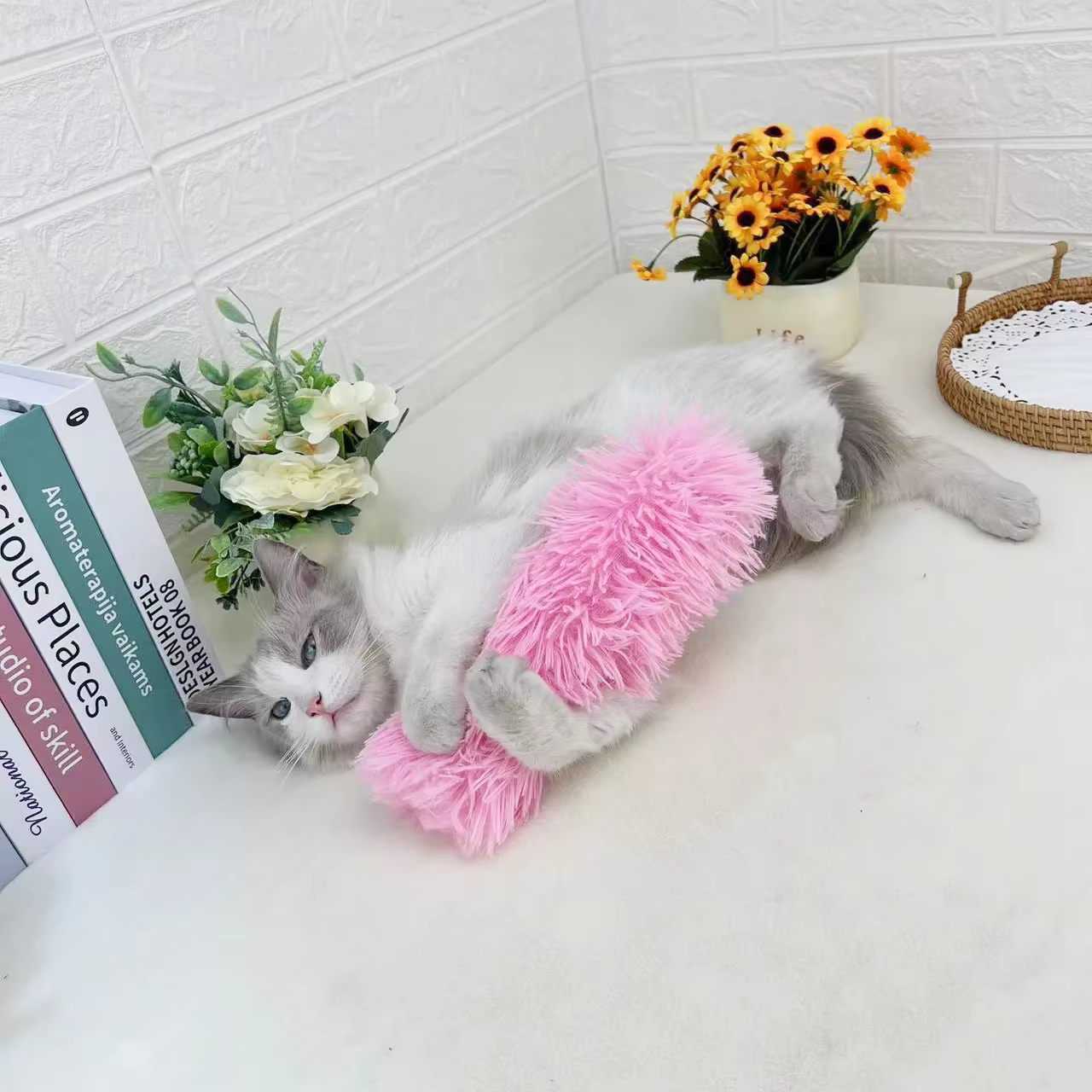 Juguete para gatos con diseño de almohada de tiras