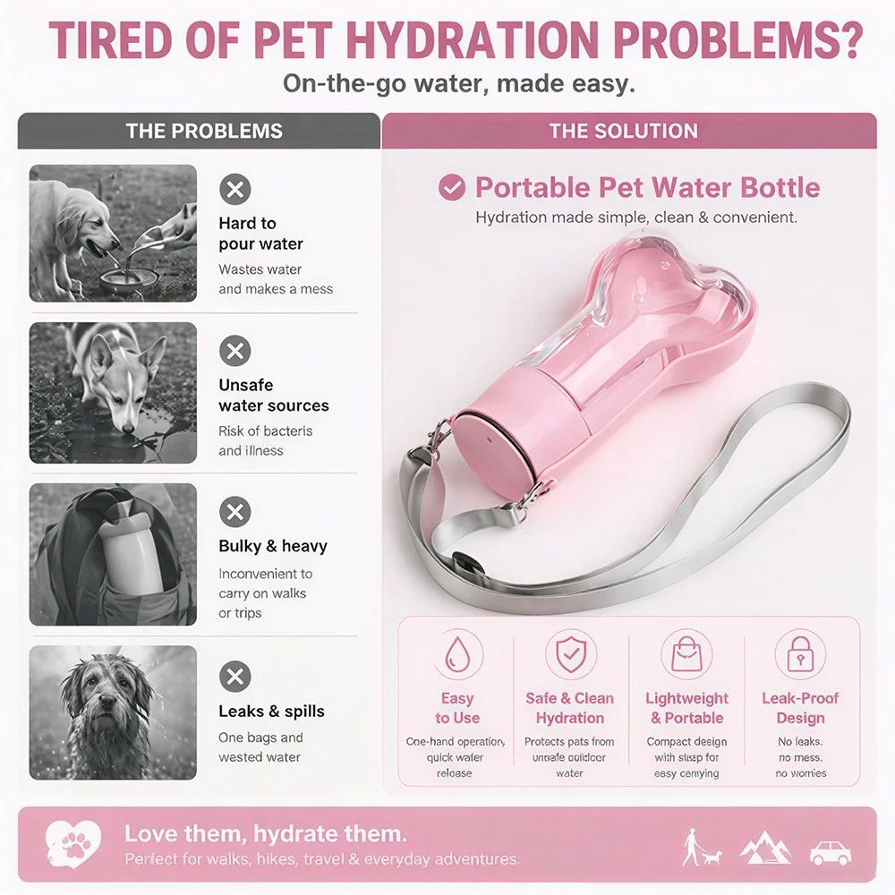 Botella de agua Holapet en uso durante paseo