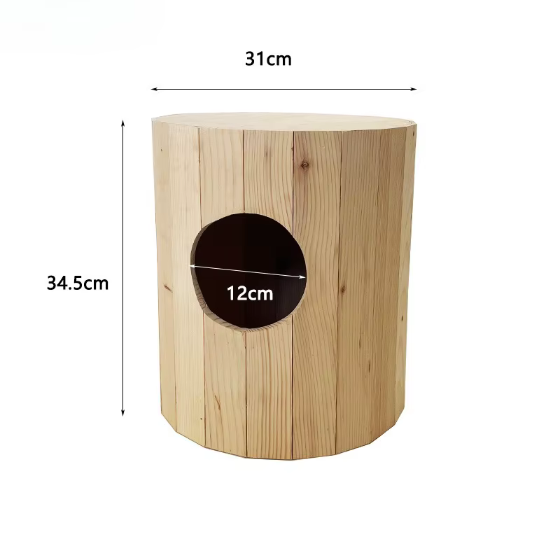 Cueva-taburete de madera para gatos: cama semicerrada de patio - imagen 5