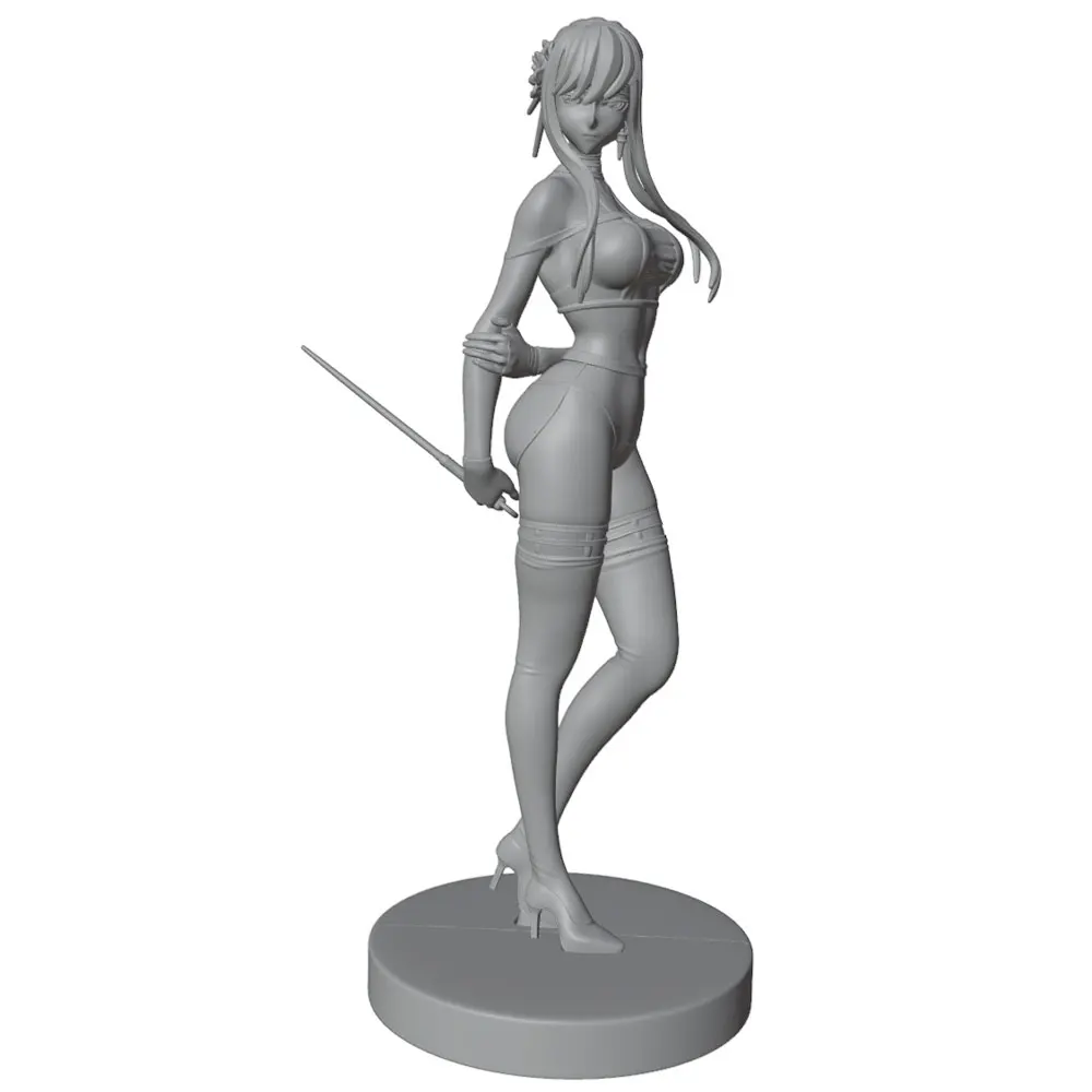 Miniatura de resina vista frontal mostrando detalles del sculpt