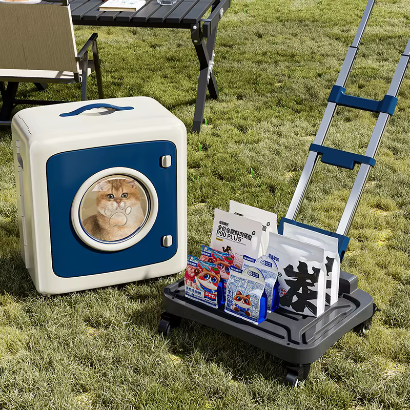 Maleta de transporte transpirable con ruedas para perros y gatos - imagen 4