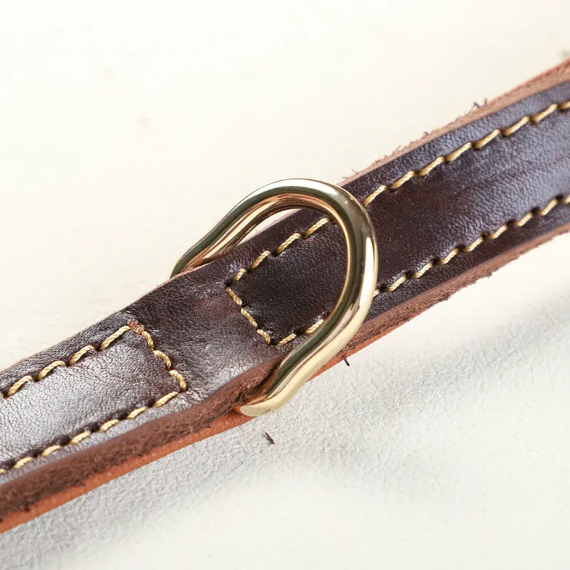 Collar de cuero genuino para perros medianos y grandes – Ajustable y resistente