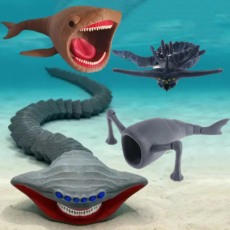 Figura de acción articulada 3D de monstruo marino profundo