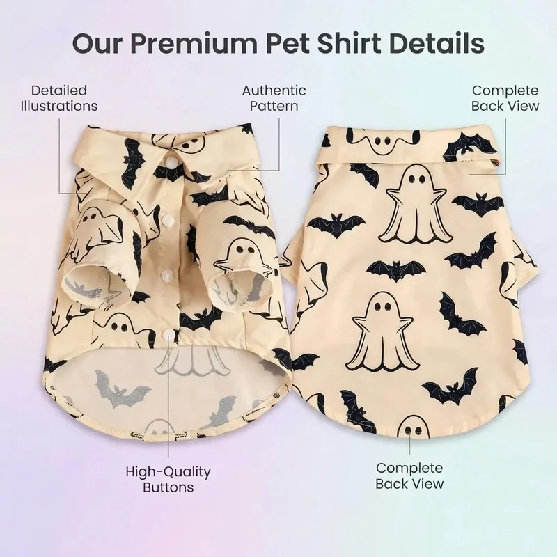 Camiseta de Halloween para Perro y Gato con Diseño de Murciélago - imagen 5