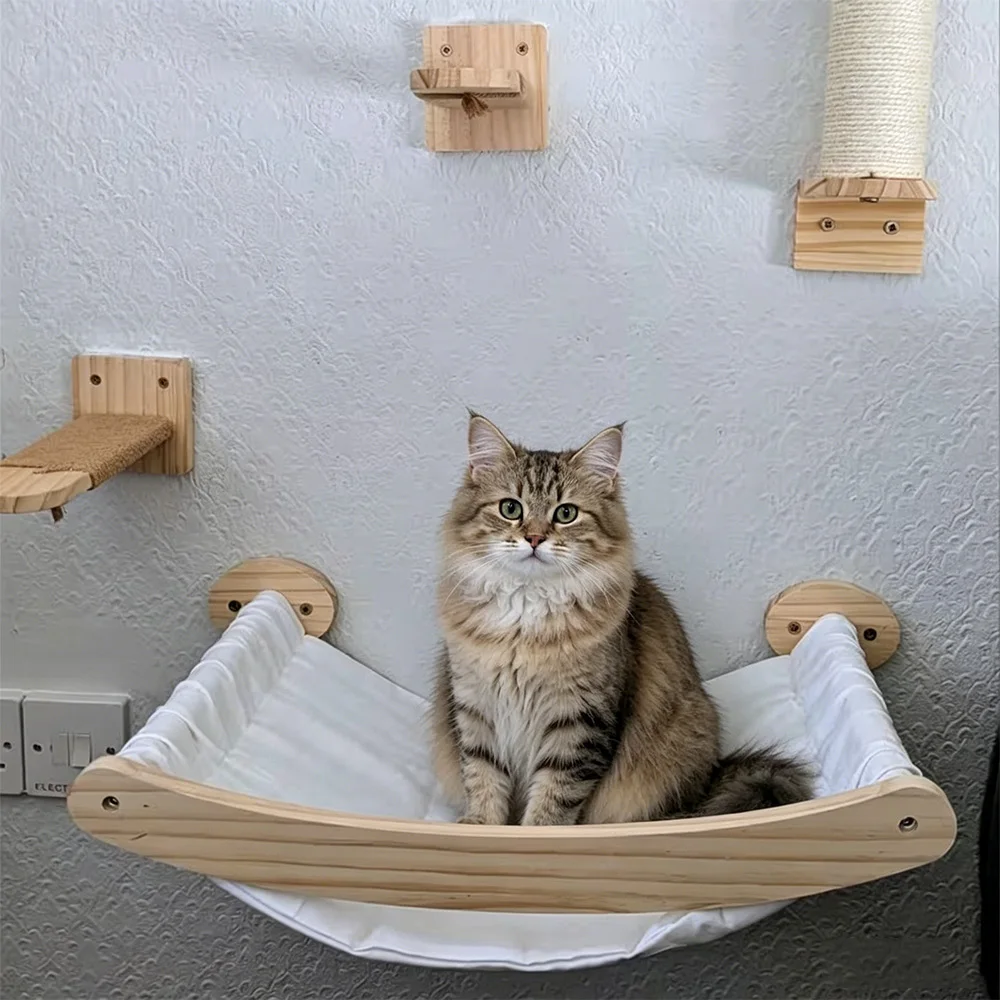 Escalera de sisal para gatos de pared, mueble con estructura trepadora - imagen 3