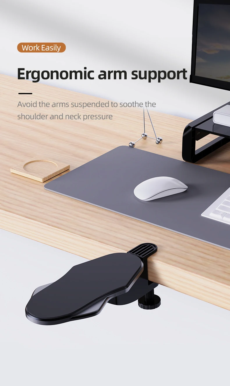 Reposabrazos ergonómico ajustable en uso