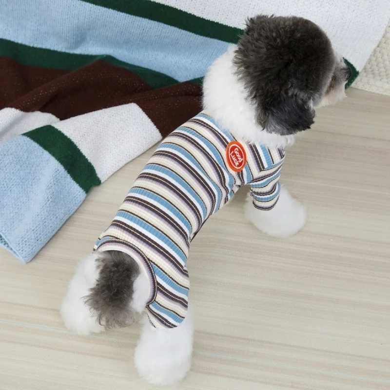 Mono Pijama con Rayas para Perros y Gatos – Suave y Cálido - imagen 2