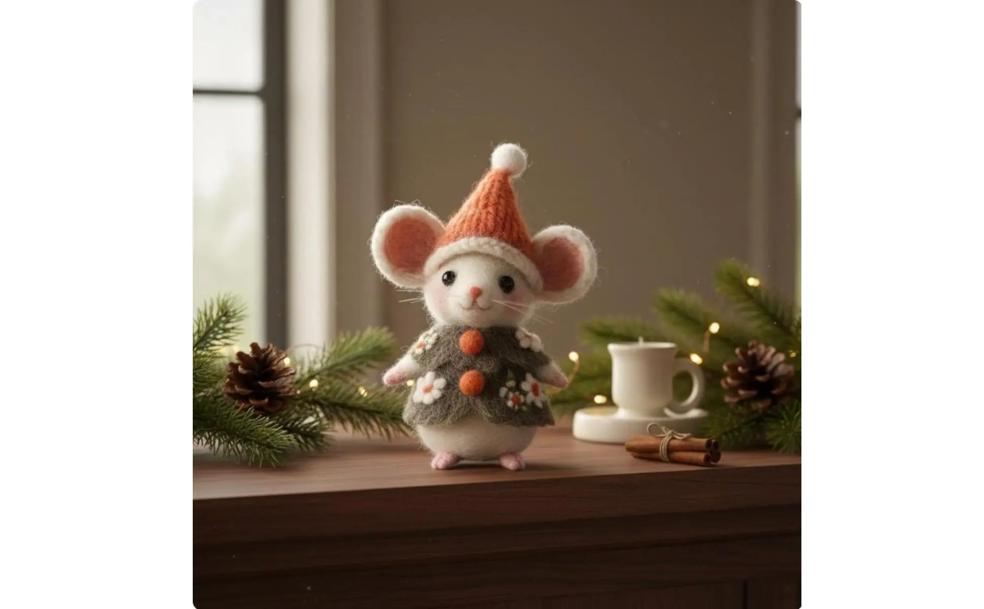 Ratón navideño en exhibición de escritorio