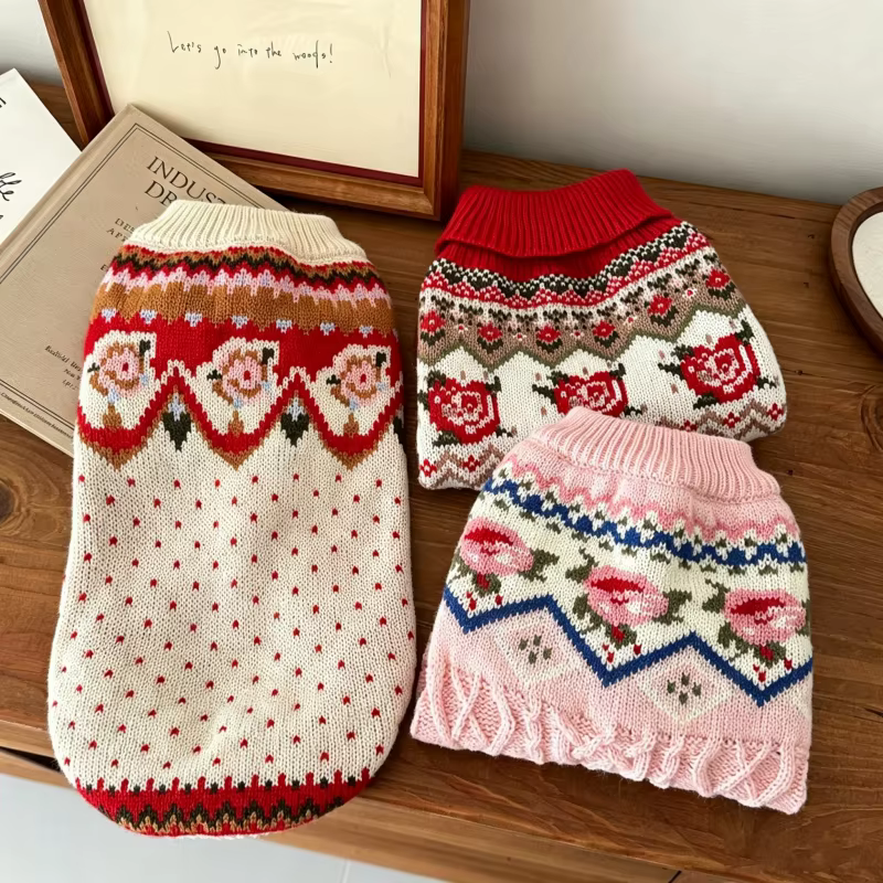 Jersey Floral para Perros – Suéter Cálido Chihuahua y Bichón Frisé - imagen 2
