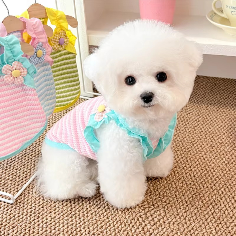 Chaleco refrigerante con tirantes de flores para perros y gatos