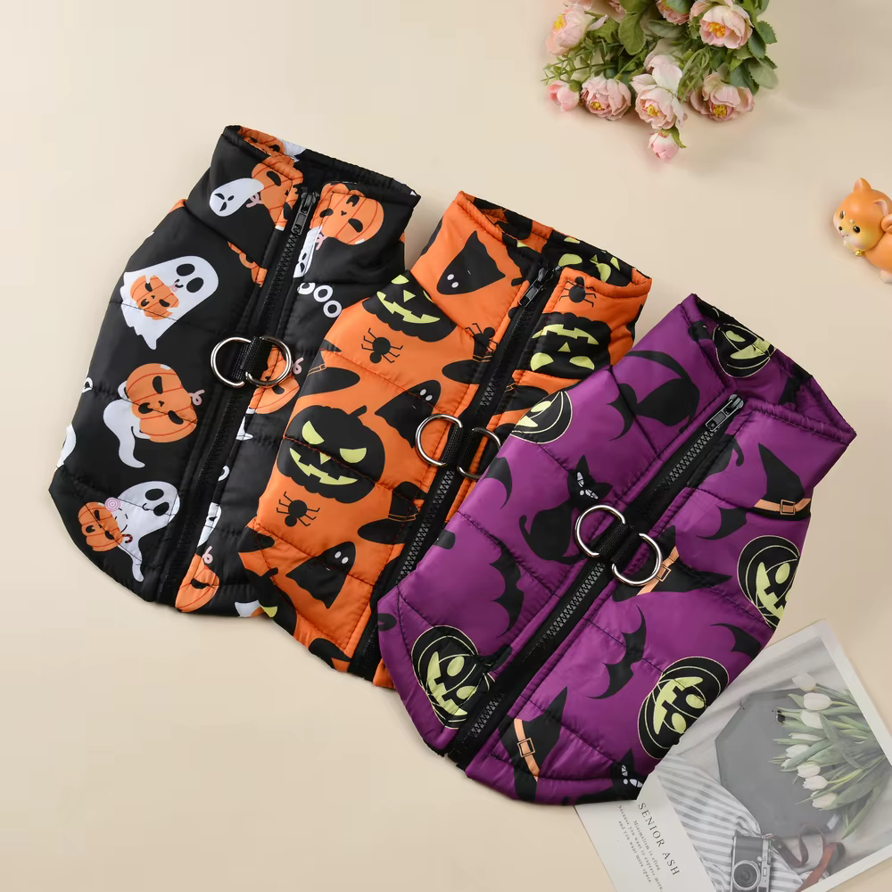 Chaleco de Halloween para perros y gatos en diferentes colores