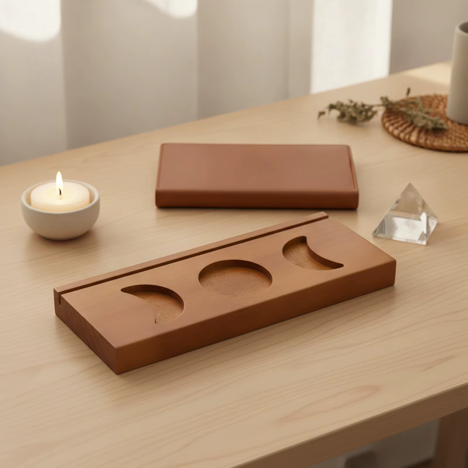Soporte de madera para tarjetas de mesa – Cartelero delgado y estable - imagen 4