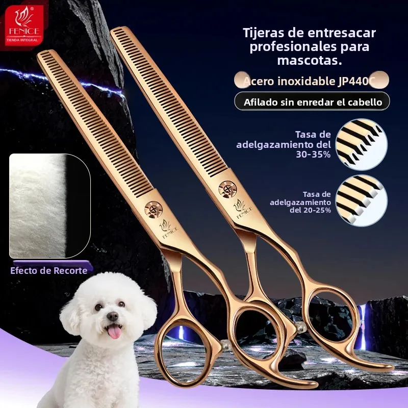 Tijeras Entresacar para Perros Fenice – V-dientes 6.5/7 Pulgadas - imagen 4