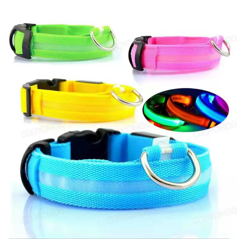 Collar LED luminoso para perros y gatos con luz nocturna USB