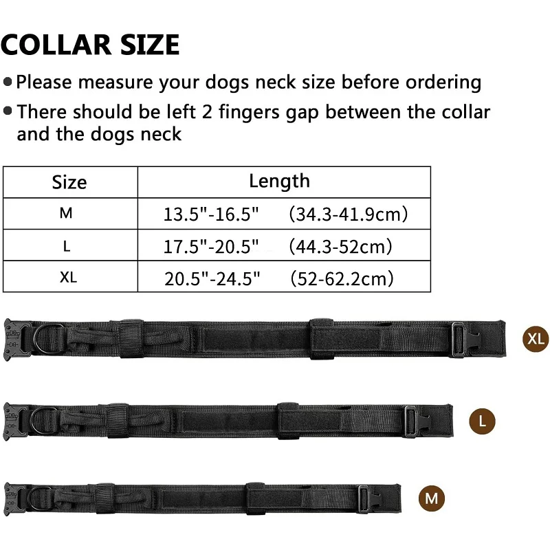 Collar táctico de nailon para perros medianos y grandes – Resistente con hebilla metálica - imagen 2