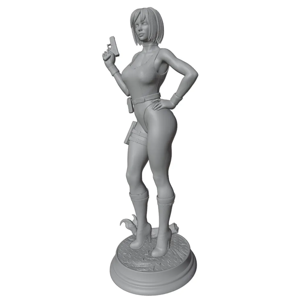 Figura de personaje de anime 3D gris para decoración de habitación