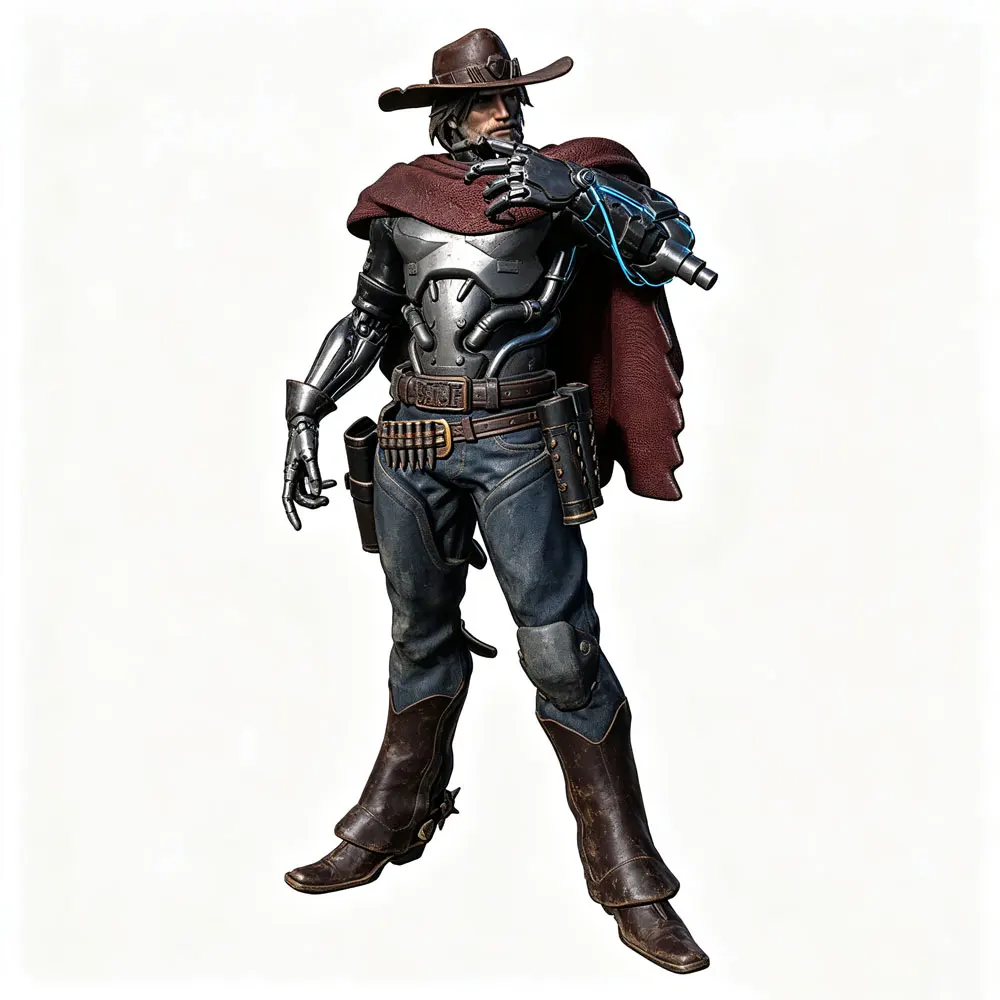 Figura resina 1/24 vaquero 75 mm sin pintar juegos rol - imagen 5
