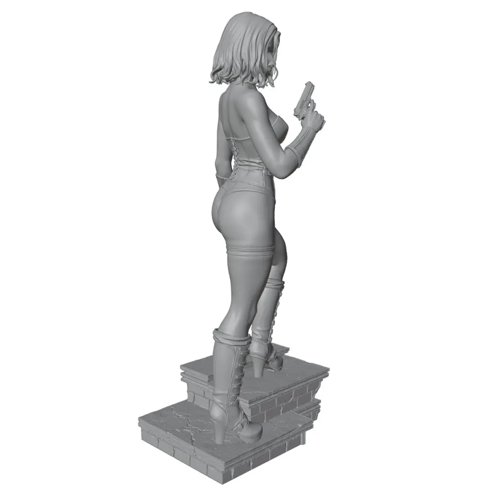 Figura de guerrera sin pintar para coleccionismo