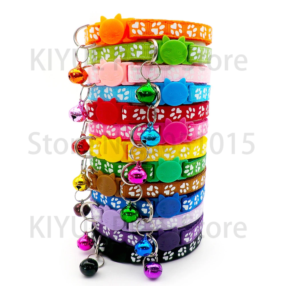 Collar antipérdida ajustable con campana y huellas para perros y gatos - imagen 3