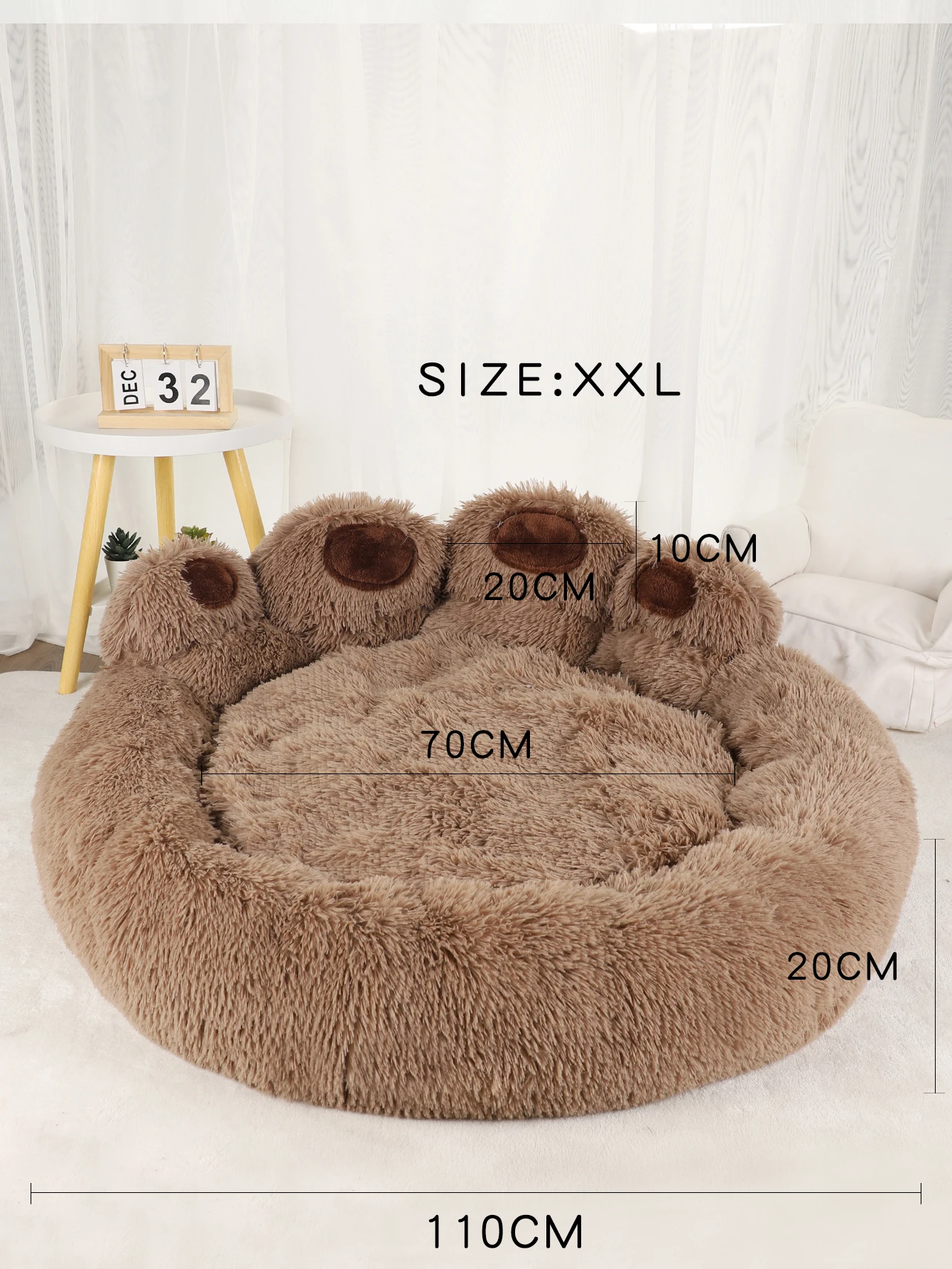 Cama de perro XXL con borde elevado y acolchonado suave
