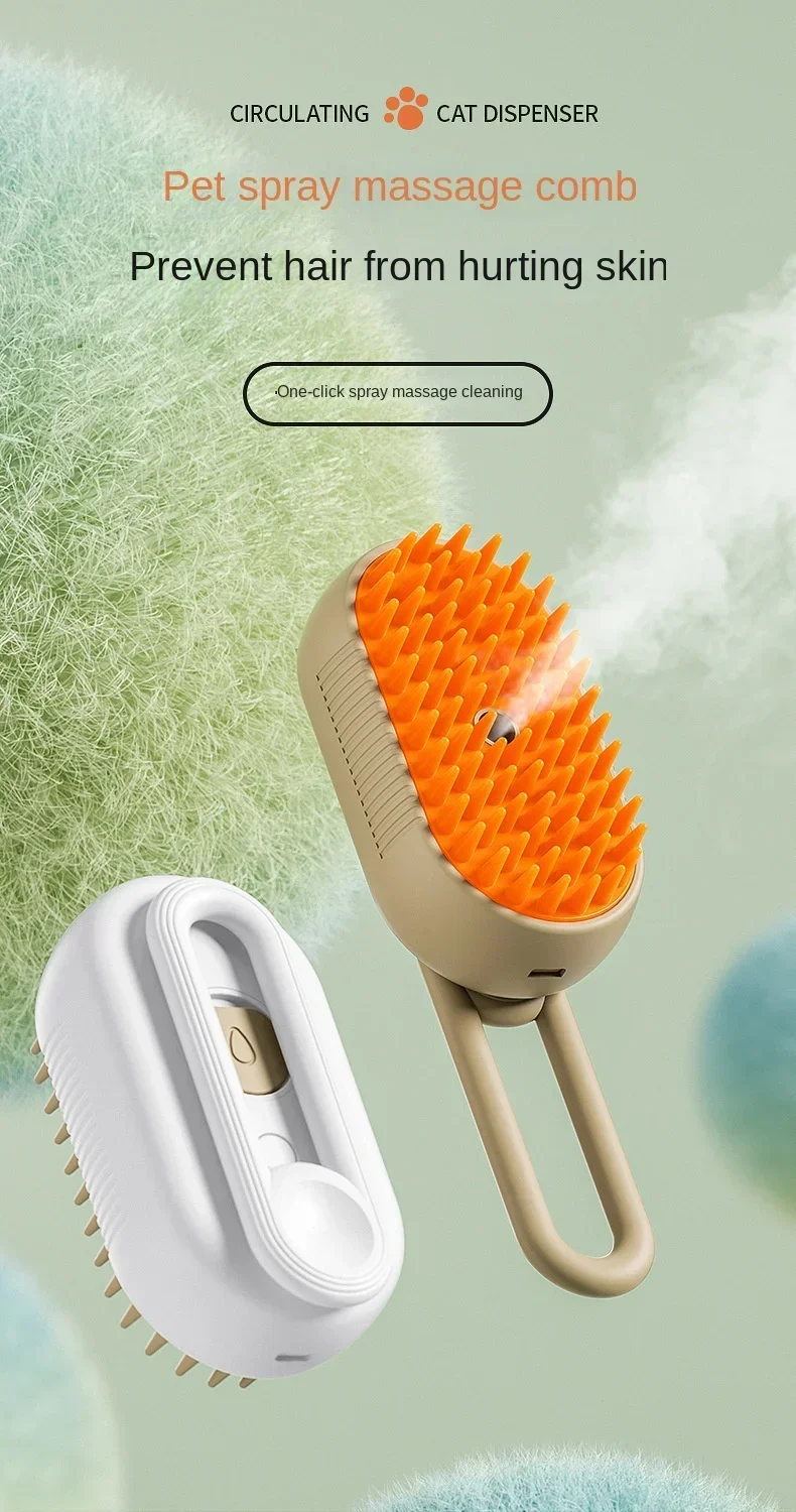 Cepillo eléctrico para mascotas con función de pulverización