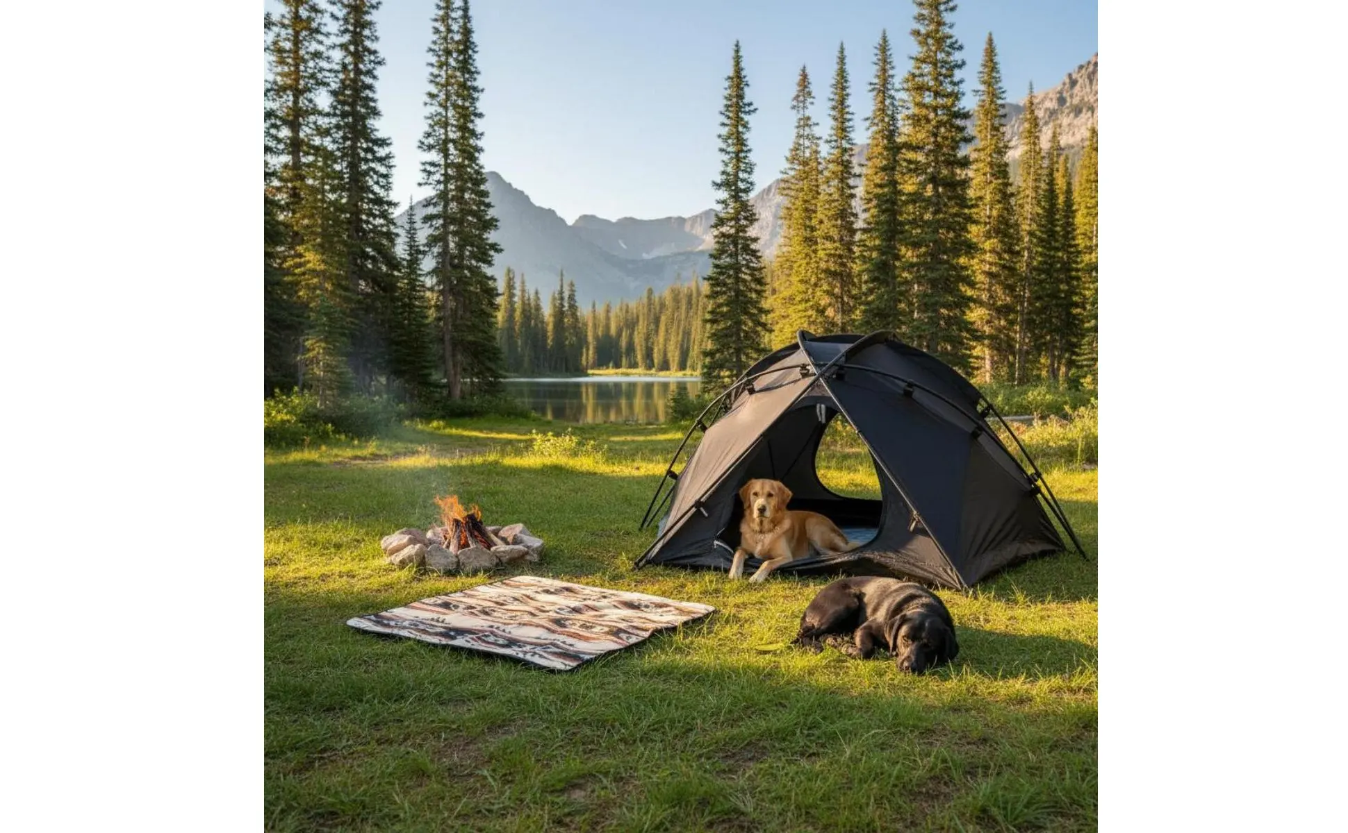 Interior espacioso de la carpa plegable para perros