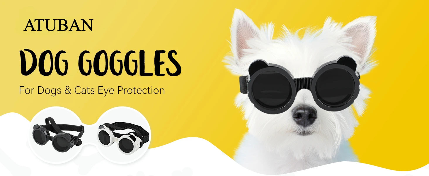 Gafas de protección solar para perro panda vista frontal