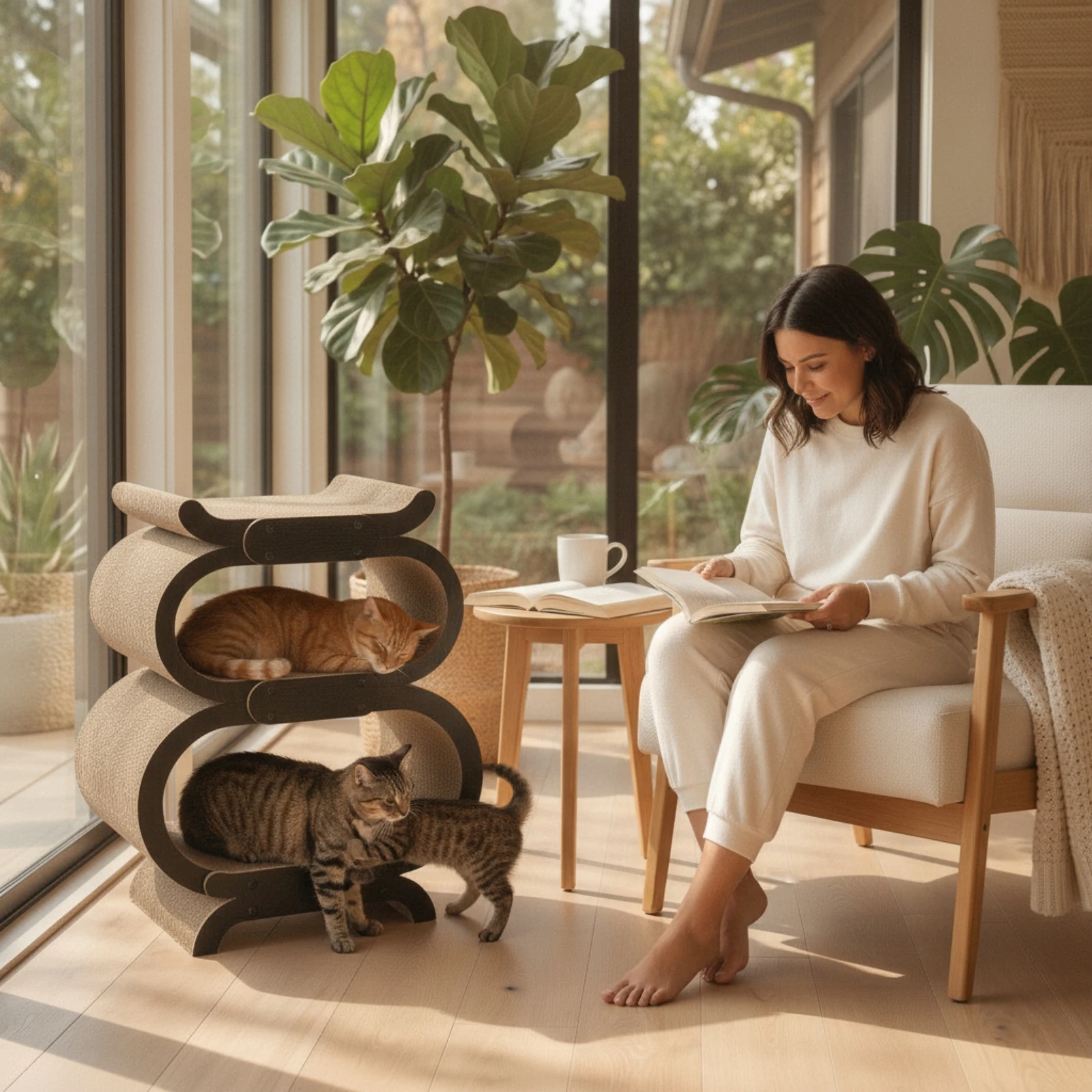 Rascador-cama para gato corrugado – Confort y rasca - imagen 3