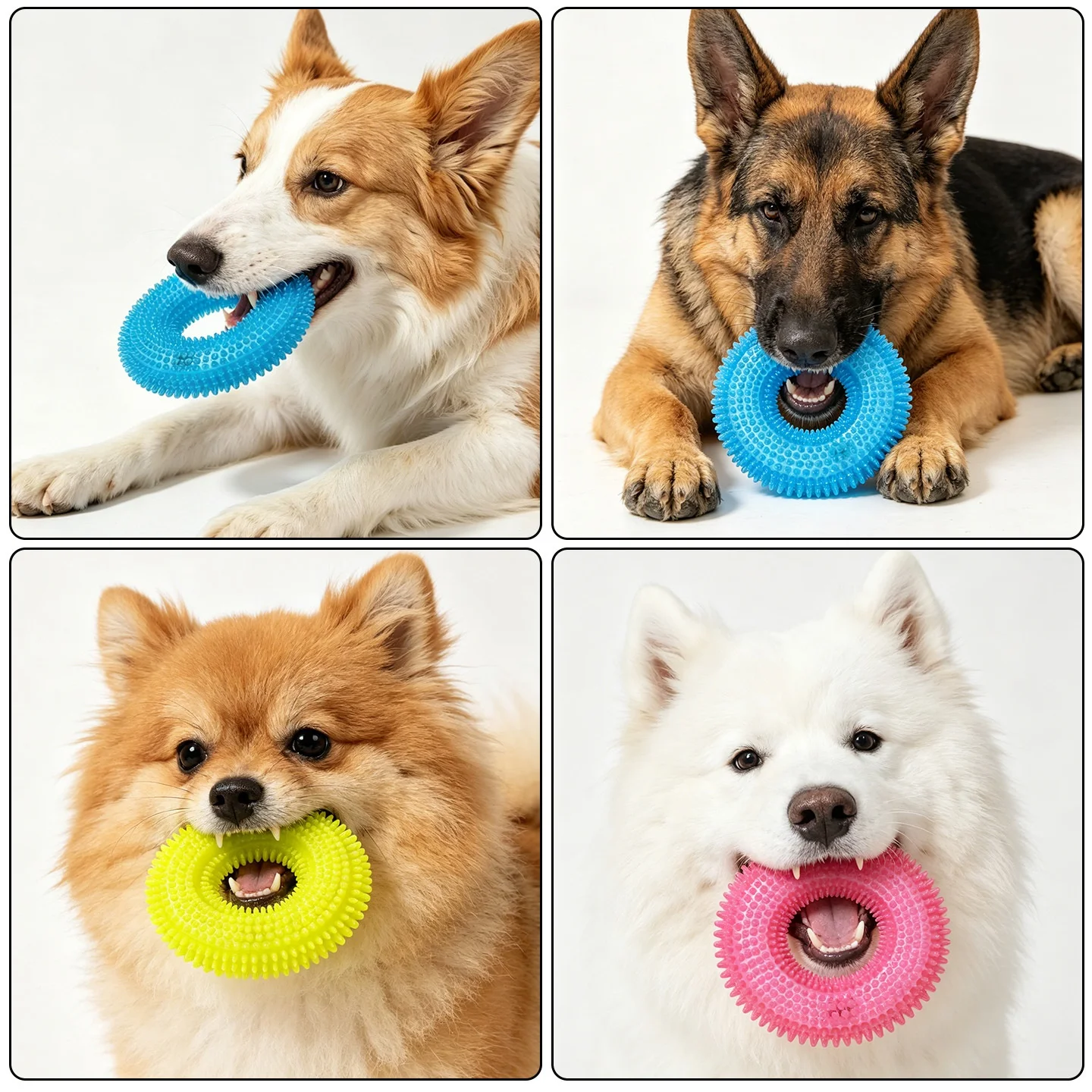 Juguete masticable para perros: anillo masajeador con luz y sonido - imagen 4