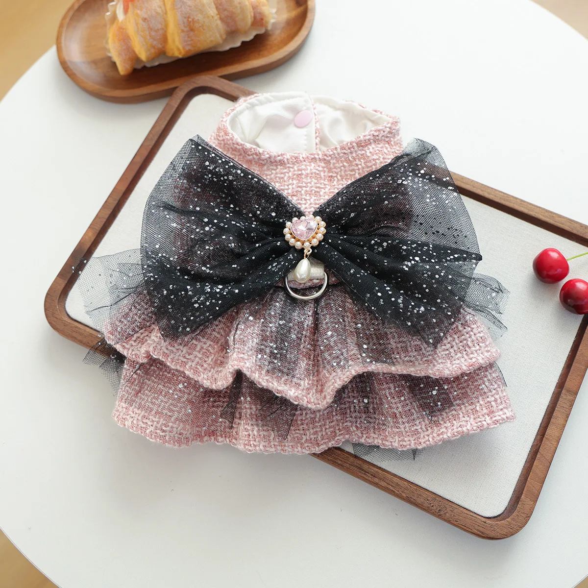 Vestido princesa con lazo para perros pequeños – Otoño e invierno - imagen 4