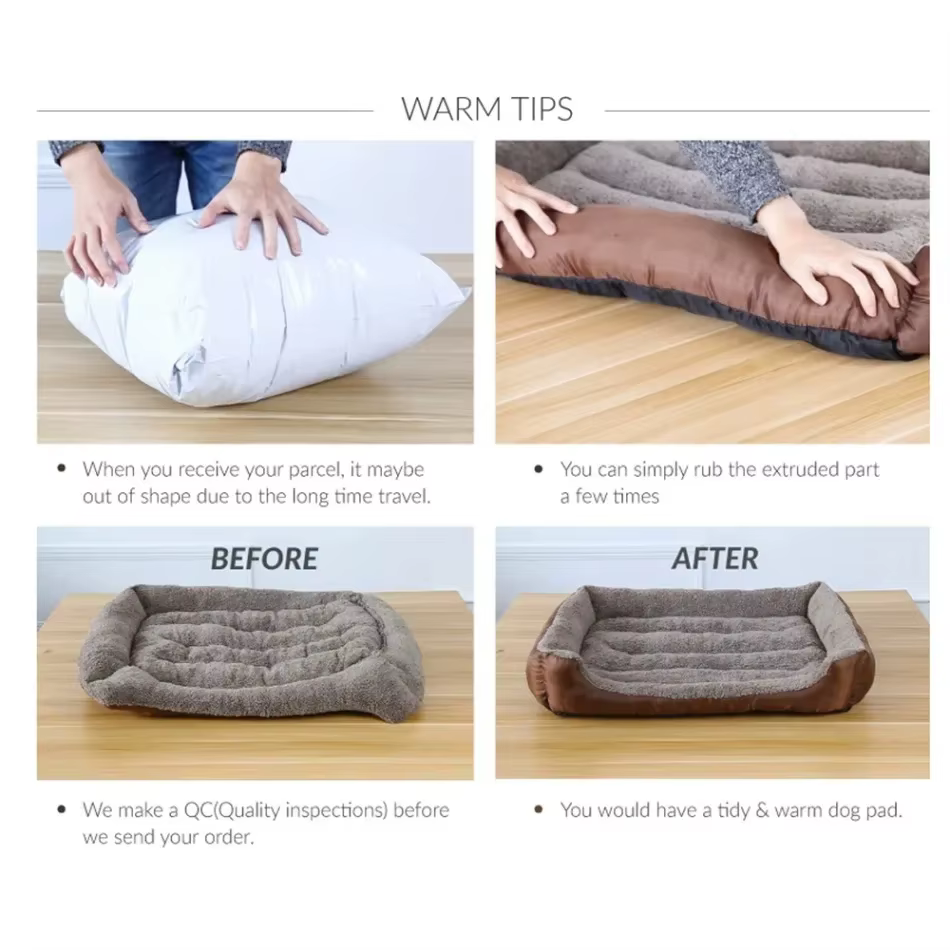 Cama cuadrada suave para gatos y perros medianos, nido cálido - imagen 3
