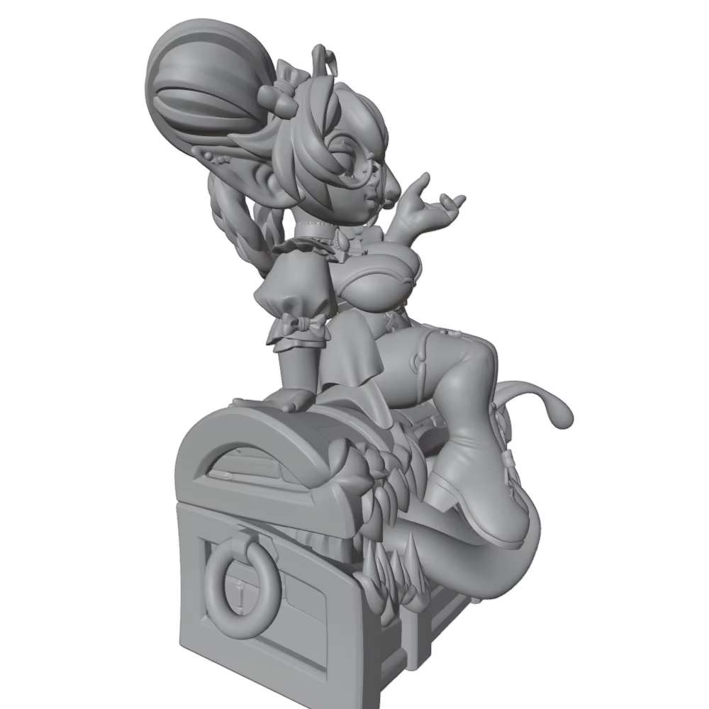 Figura miniatura 3D DIY sin pintar de personaje anime gris - imagen 4