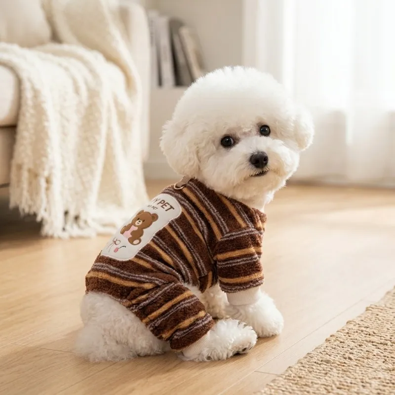Mono de Felpa para Perros y Gatos – Pijama Cálido Invierno Chihuahua Bichón - imagen 2