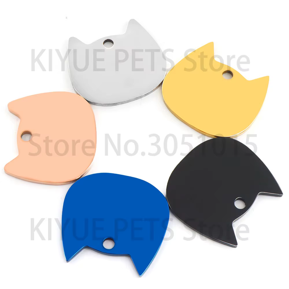 Placa identificativa de acero con cara para gatos y perros - imagen 3