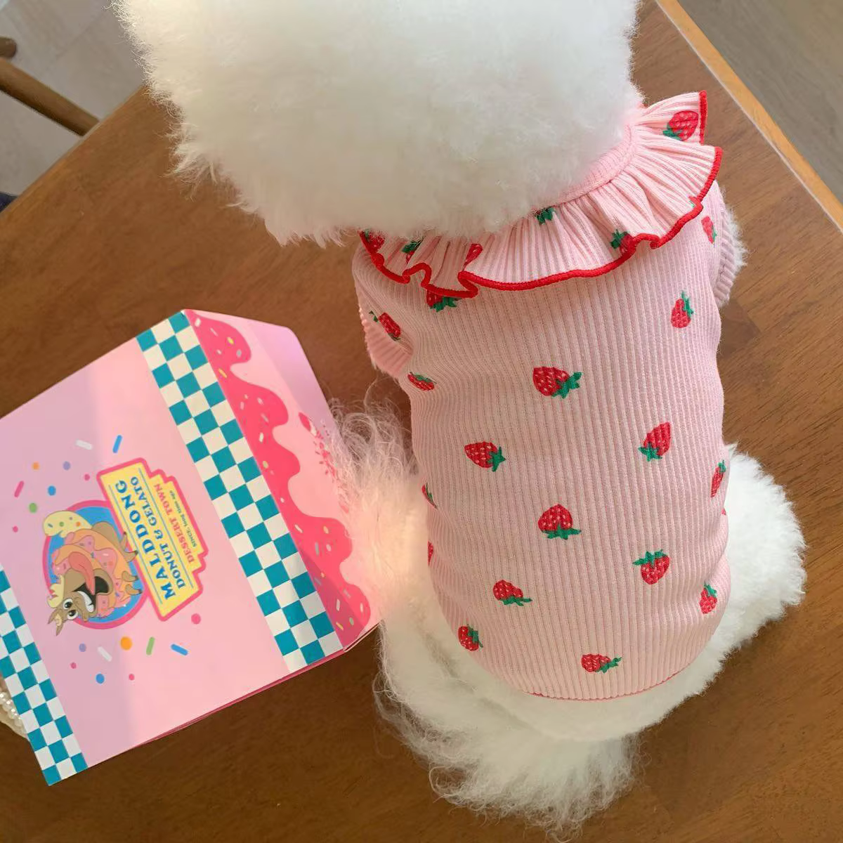 Ropa de verano transpirable para gatos y perros pequeños, fresa - imagen 3