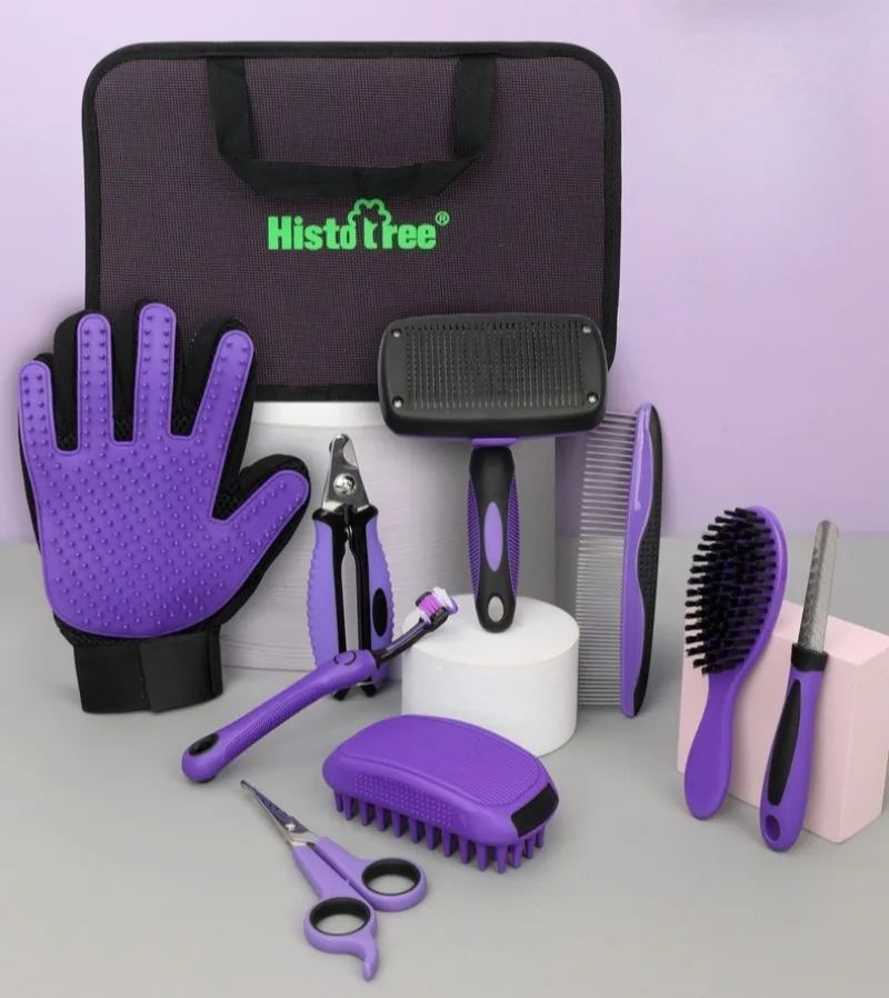 Kit completo de 9 piezas para grooming de mascotas