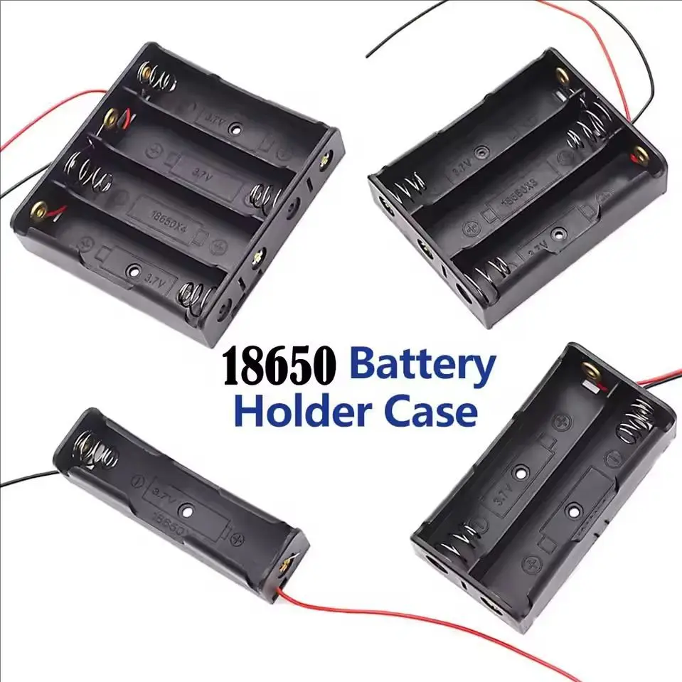 Caja de almacenamiento para baterías 18650 con ranura y cables - imagen 2