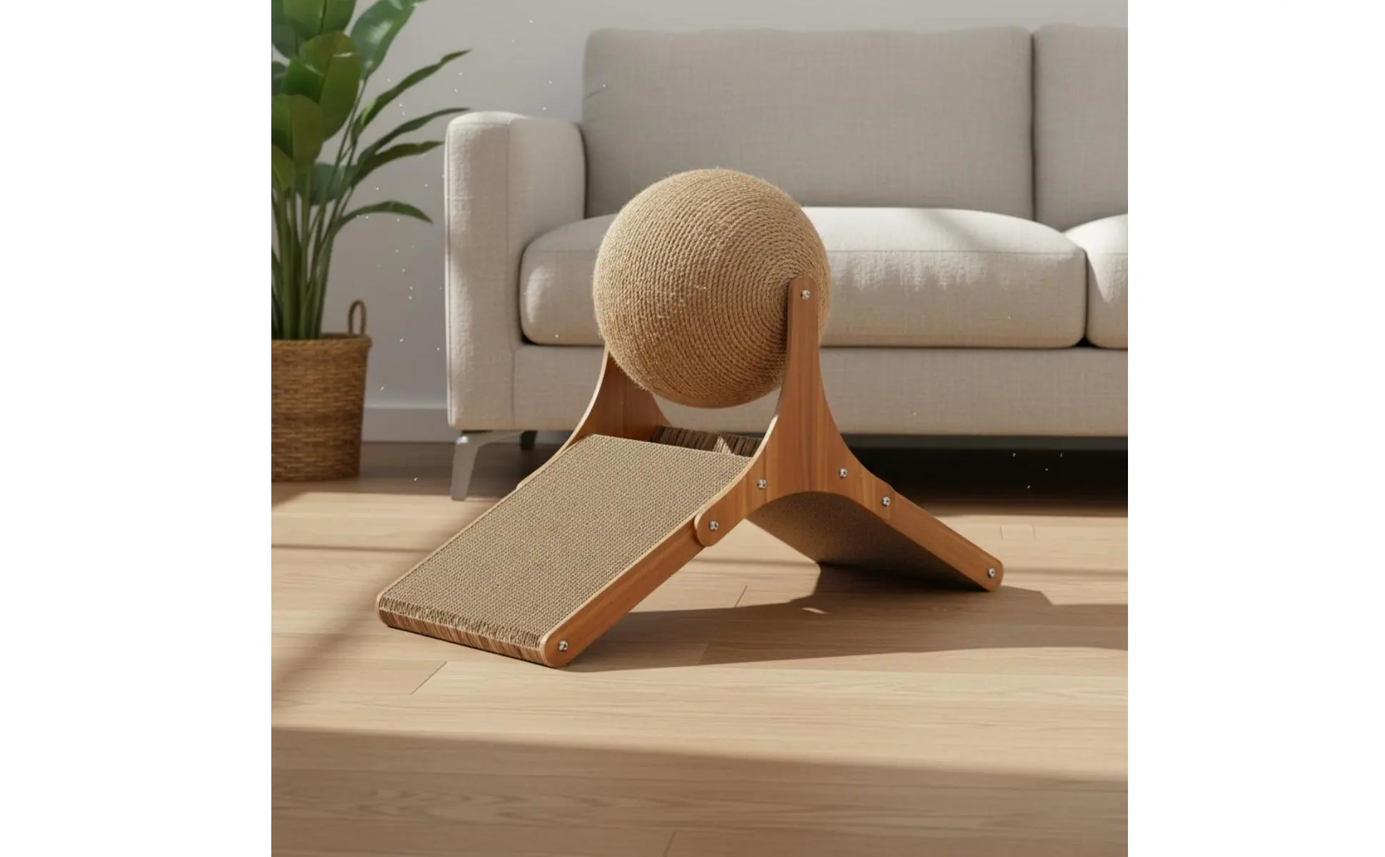 Esfera de sisal giratoria de rascador para gatos