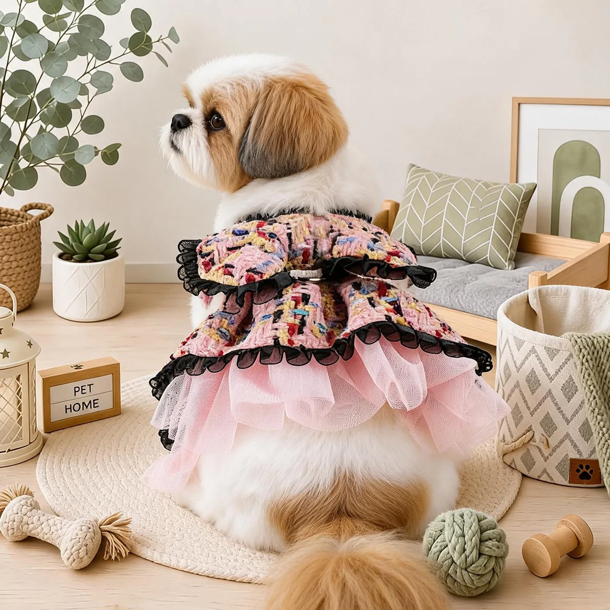 Vestido de Princesa para Perros Pequeños – Traje de Fiesta con Lazo - imagen 4