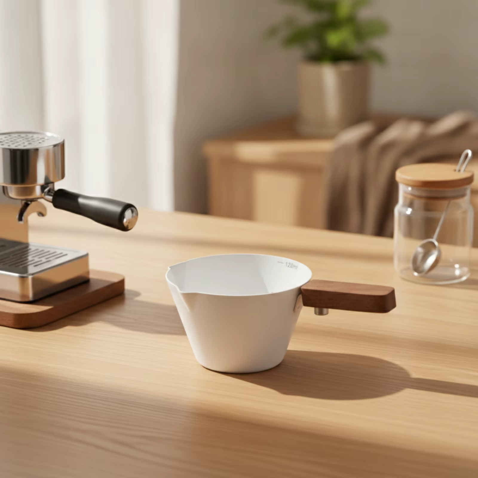 Portavasos exprimidor de café con asa – Medidor para baristas - imagen 3