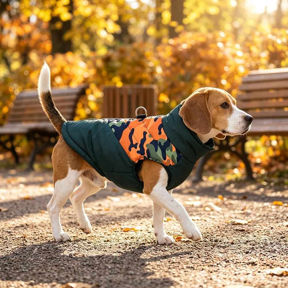 Chaleco Térmico Camuflaje para Perros y Gatos – Abrigo de Invierno - imagen 5