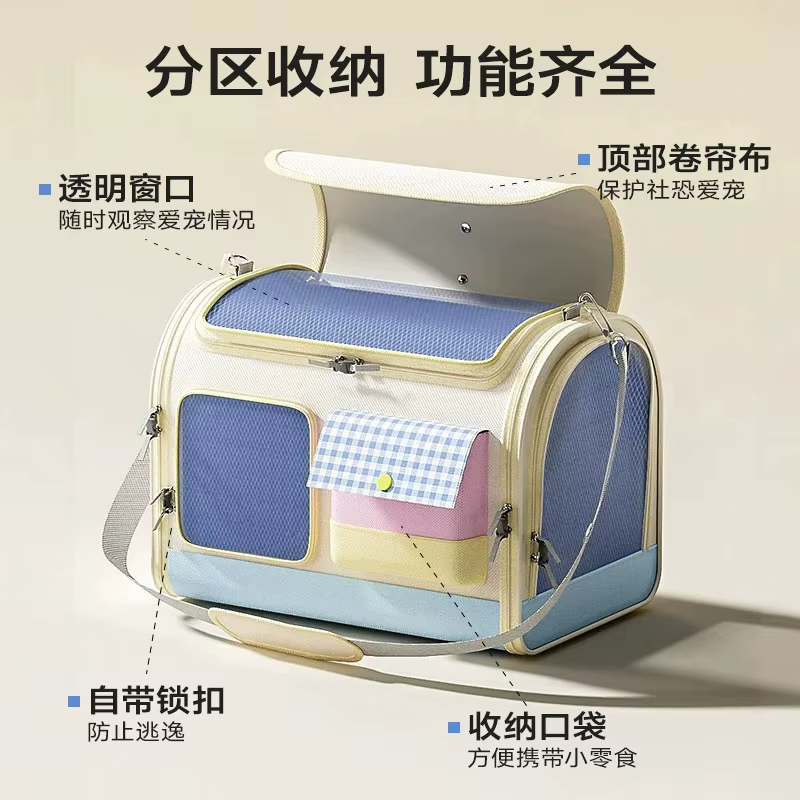 Bolsa transporte plegable con malla para gatos y perros pequeños - imagen 2