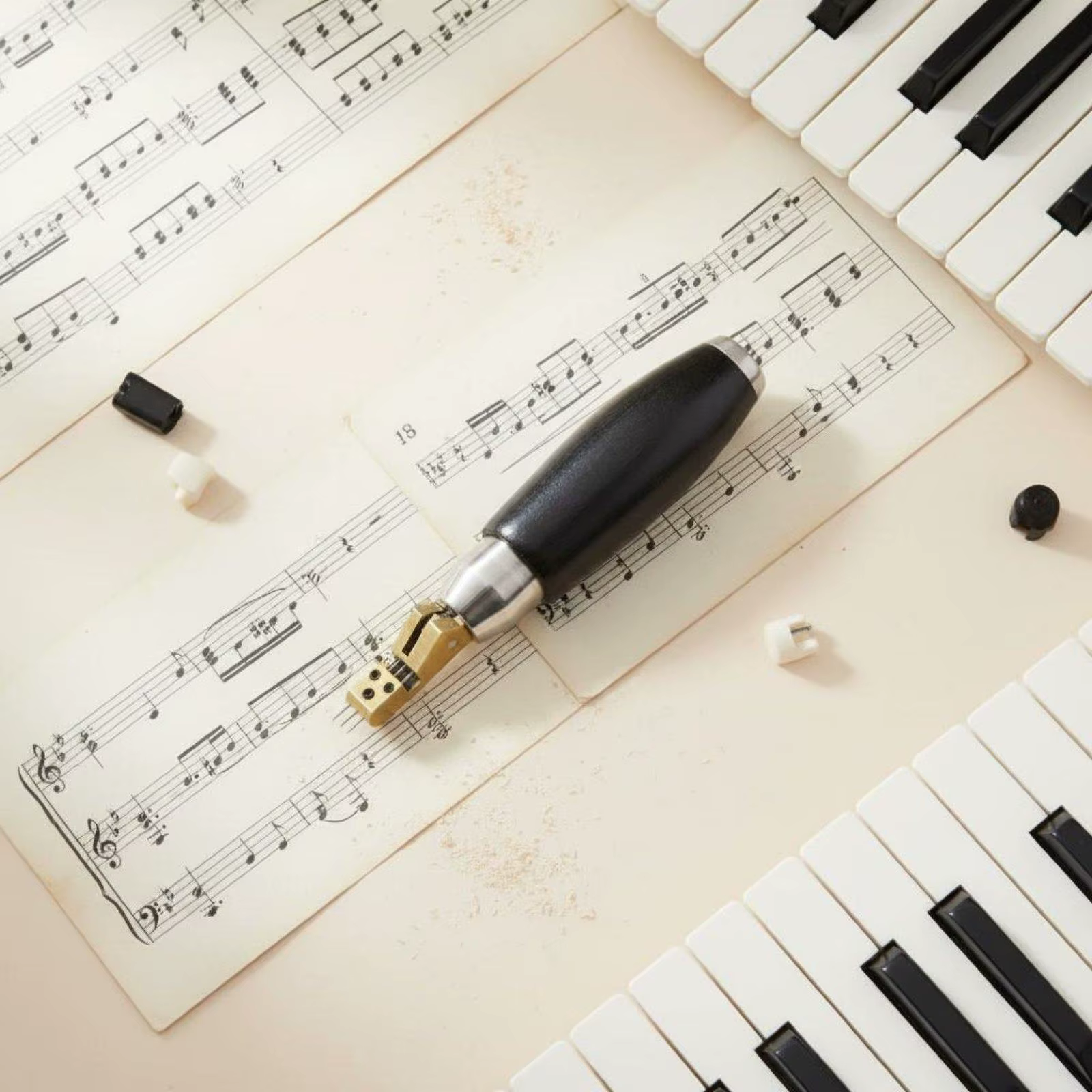 Llave afinación piano mango ébano para taller profesional
